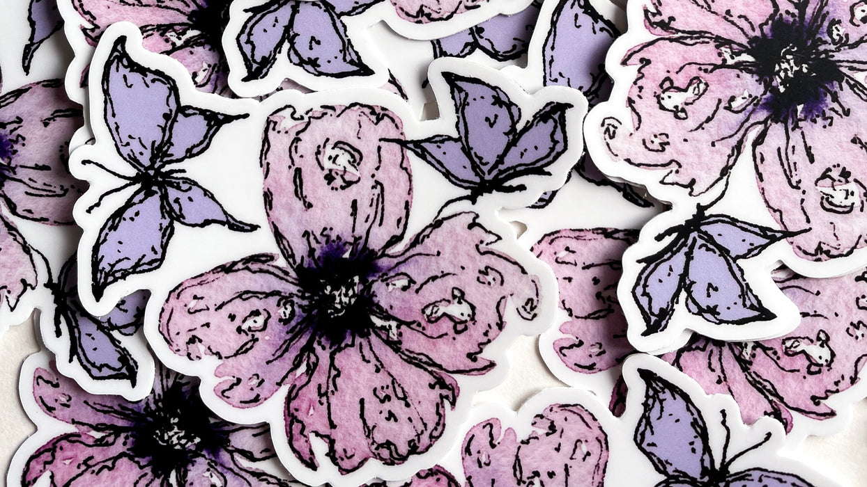 Butterfly Flower Sticker